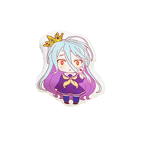 Anime NO GAME NO LIFE Shiro Kissen Weiches Polyester Versteckter Reißverschluss Dekoratives Kissen, Auf Autodekoration Hause Sofabettwäsche anwenden, Größe 40CM Cover