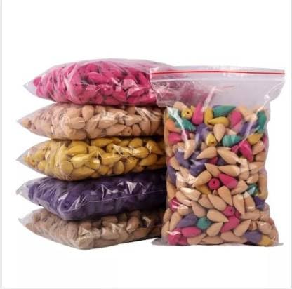 New Backflow Incense Scented Cones Lily, Rose, Sandal Flavour Scented Dhoop Back Flow Smoke Cone for Fragrance, Backflow Burner Stick Pack of 100 pcs