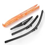GEARMONSTER Set spazzole tergicristallo anteriori + posteriori per tergicristalli auto, set di spazzole tergicristallo per Opel Corsa D 2006-2014 (set da 3: 66/40,6/30,5 cm)