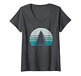 Photo Gallery donna vintage fir spruce pine tree & retro dark sunset 80s outdoor maglietta con collo a v Photo Gallery donna vintage fir spruce pine tree & retro dark sunset 80s outdoor maglietta con collo a v