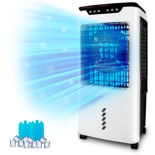 1,100 Sq Ft / 5300 CFM, Portable & Modern Design Air Conditioner, Wind Oscillation, 7 Gallon Water Tank, 4 Caster Wheels, Remote Includedair, Air Conditioner Portable