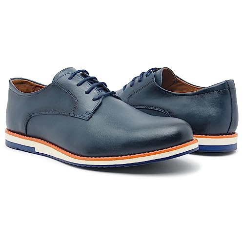 Sapato Social Masculino Oxford Sport Fino Premium Confortavel Cor:Azul;Genero:Masculino;Tamanho:41