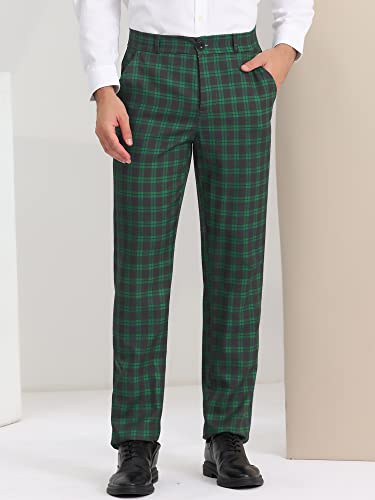 Lars Amadeus Men's Plaid Dress Pants Regular Fit Formal Business Checked Trousers2