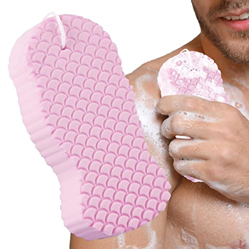 スーパーピーラー ボディスポンジ - 伸縮性のある 3D バス ボディ シャワー スポンジ - スパ スクラブ エクスフォリエーター、大人、赤ちゃん、妊婦、高齢者向けの角質スポンジ リムーバー Bami