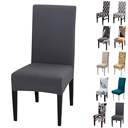 Housse de Chaise, 6 Pieces Extensible Amovible Lavable Moderne Couverture de Chaise pour Salle à Manger Slipcover-Décoration Bouquet de Mariage, Hôtel, Restaurant