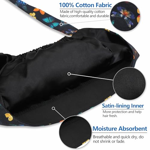 Image of QBA Adjustable Working Cap with Button, Cotton Working Hat Sweatband, Elastic Bandage Tie Back Hats for Women & Men, One Size