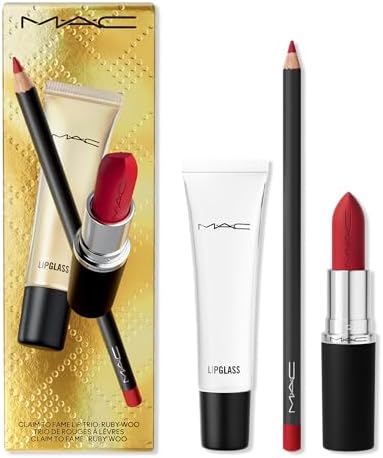 MAC Claim to Flame Lip Trio, Ruby Woo, conjunto de 3 peças