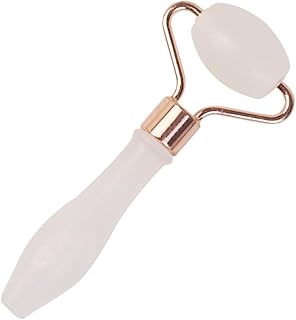 فوميز. بكرة دوارة للعناية بالبشرة، ادوات العناية بالوجه، ادوات العناية بالوجه، بكرة دوارة لبشرة الوجه من اليشم الابيض، عجلة دوارة دوارة لمستحضرات التجميل بلون روز كوارتز