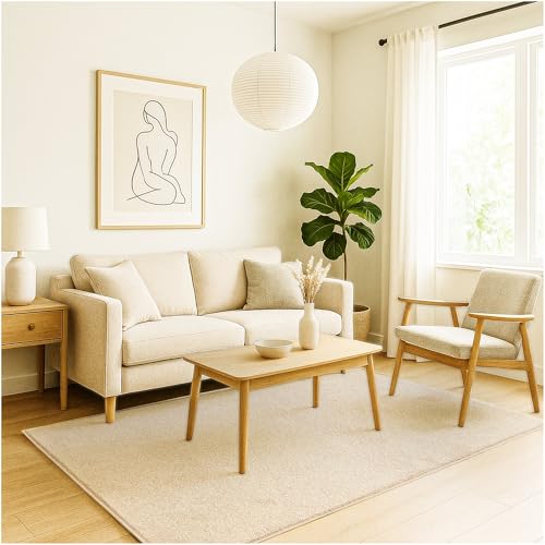 KOECKRITZ Casual Cream Indoor Area Rug – Soft Durable Polyester