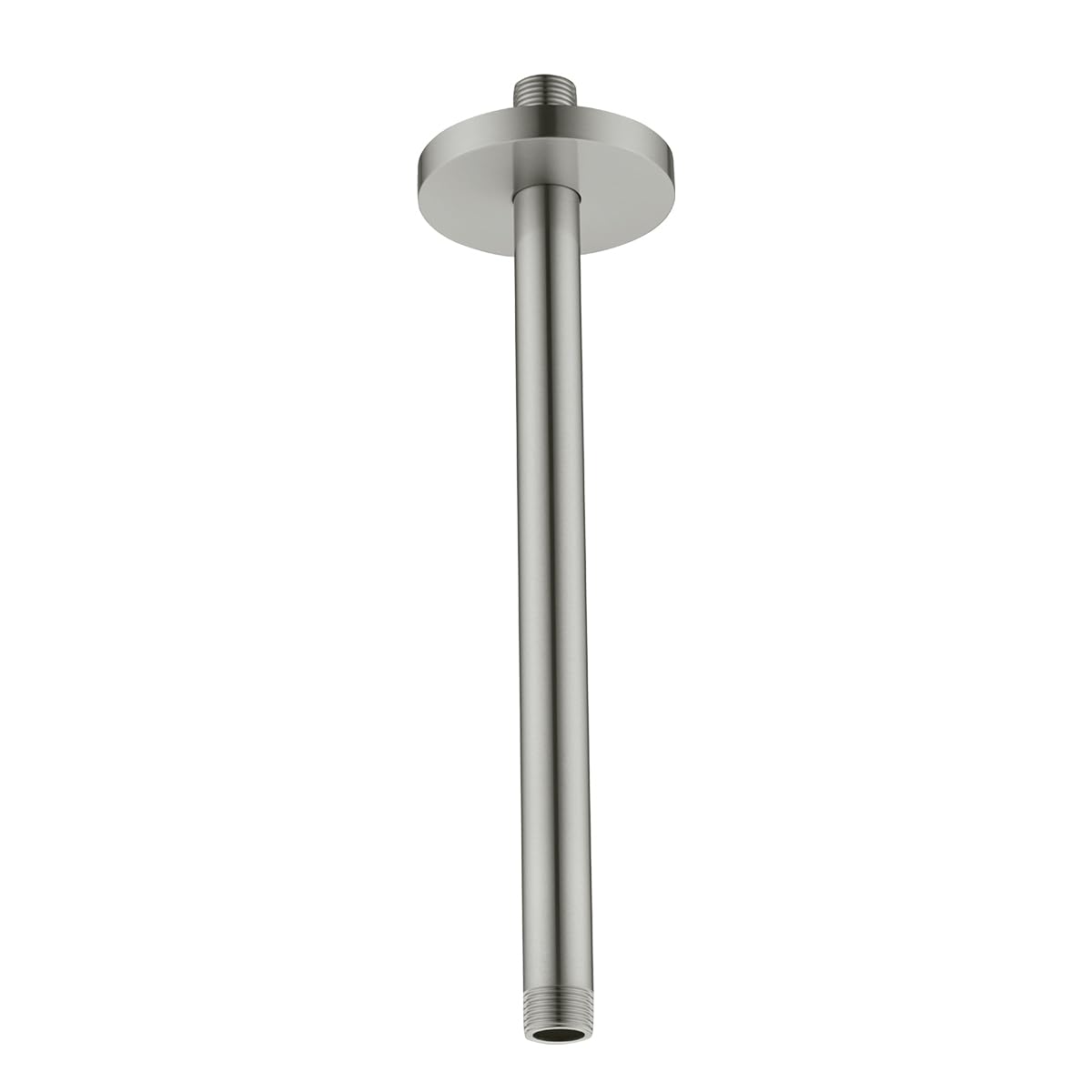 RANDOM Brushed Nickel Shower Arm with Flange 12 Inches Ceiling Mount Shower Head Extension Straight Arm Ceiling-Mounted For Fixed Shower Head.RD-91038-12BN — image 1