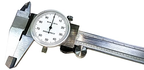 Utility Dial Caliper - 6 Inch With 0.001" Precision, Stainless Steel, Shockproof By Science Purchase #TOP7