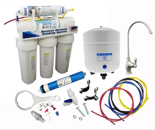 PureT RO550-905EZ, 5-Stage Reverse Osmosis Water Filter System - 5 Stage Sediment, GAC and Carbon Block Filters - Full Home Water Filteration System, Filters 50 Gallons per Day (White Housing)