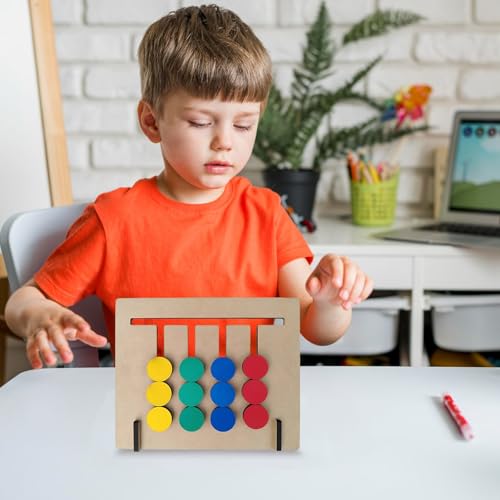 Image of PUZZL Montessori Wooden Slide Puzzle Game for Kids 3+ Years, Colour Coder & Shape Matching Toys, 35 Challenges, Birthday Gift for Kids, STEM Toys, Creative Educational Learning Toys
