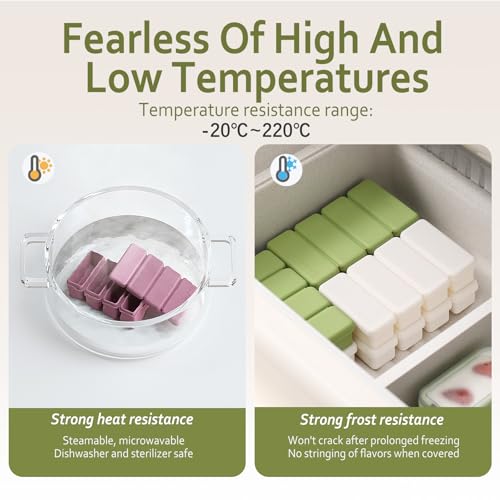 2 Pack de Bandejas de Cubos de Hielo de Silicona con Tapa miniatura 5