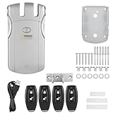 BuyWeek Cerradura electrónica Cierre invisible, 15,5 × 8 × 3,5 cm Alcance 15 m Inalámbrico Aleación de zinc con 4 mandos a distancia