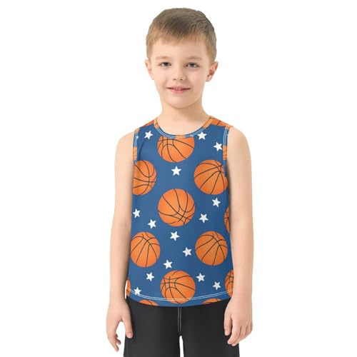 J JOYSAY Basketball Star Blue Boys Tank Top Sleeveless Muscle Shirts Quick Dry Active Sport Workout Kids T-Shirts 3-15T2