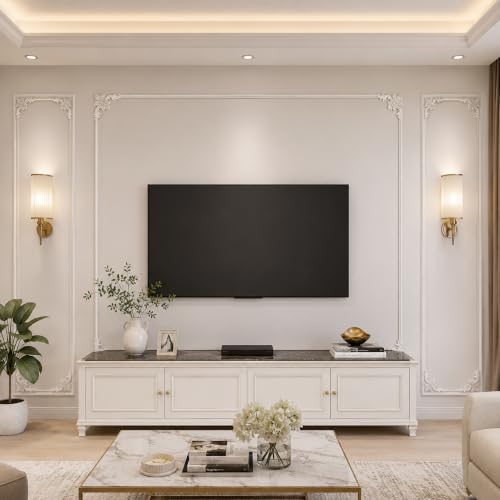 Molduras de pared de esquina PU set de 4 piezas de 21x21cm para decoración de marcos interiores 3