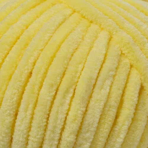 Utopia Crafts Velvet Lux Chenille Super Soft Chunky Yarn for Knitting and Crochet Yarn 2X 100g (Sun Yellow) - Image 3