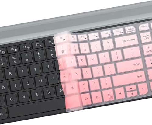 Image of Keyboard Cover for Logitech MK470 & Logitech MK470 Wireless Ultra Thin Silicone Keyboard Protector Skin Logitech MK470 Accessories- Pink