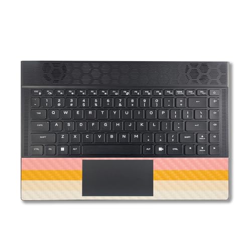 Image of MightySkins Carbon Fiber Skin Compatible with Alienware X14 R2 (2023) Full Wrap Kit - Horizon Stripes | Protective, Durable Textured Carbon Fiber Finish | Easy to Apply | Made in The USA