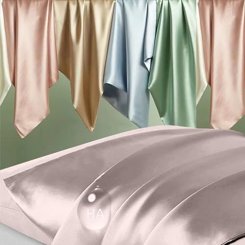Silk Pillowcase for Hair and Skin, Mulberry Silk Pillow Cases Queen Size, Soft Anti Acne Cooling Beauty Sleep Both Sides Natural Silk Satin Pillowcases with Hidden Zipper, Gifts for Women Men, Taupe