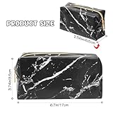 TIECHI Marble Pencil Case for Girls Boys, Black PU Aesthetic Pencil Case Pouch, Travel Pouch Cosmetic Makeup Brush Storage Bag for Exam Office Art School Travel Supplies - Image 5