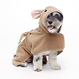 Barkbox Dog Bathrobe Fast Drying with Hook and Loop Closure & Wrap Tie Snuggle, Cute Dogs Clothes, Easy to Clean, Machine Washable, Dog Coats and Tumble Dry Low - Bunny, Small
