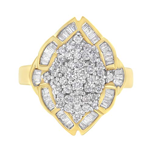 10K Yellow Gold 1ct TDW Diamond Cluster Ring (H-I,SI1-SI2)