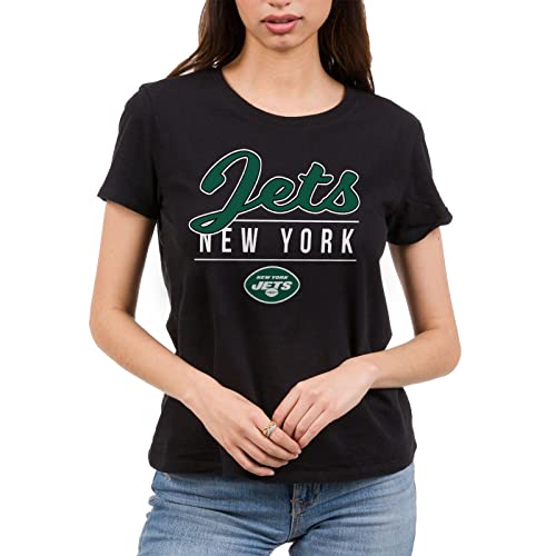 Camiseta NFL negra mujer Junk Food cómoda que no pierde la forma