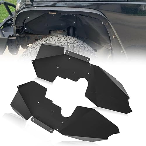 JMTAAT Front Inner Splash Guards Fender Liners for 2007-2019 Jeep Wrangler JK JKU 4WD Bolt-on Style Aluminum Flare Wheel Well Cover