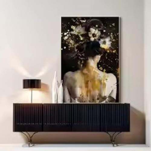 Peinture abstraite florale sur toile haut de gamme 60 x 90 cm