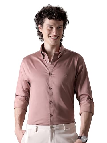 Image of BEYOUNG Regular Fit Formal Satin Shirt for Men | Full Sleeves | Men's Stylish Satin Silk Shirt | Formal Shirt | Buttondown Collar | Satin Solid Shirt for Men