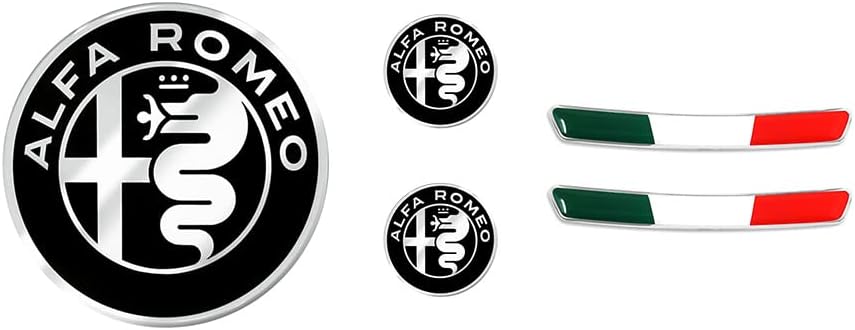 Alfa Logos Sticker Kit + Italian Flag for Giulia Stelvio Interior