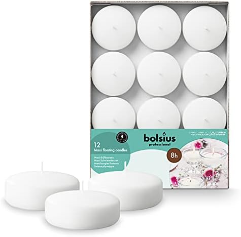 BOLSIUS LARGE FLOATING CANDLES PACK OF 12 [WHITE] x 1