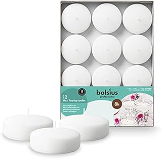 BOLSIUS LARGE FLOATING CANDLES PACK OF 12 [WHITE] x 1