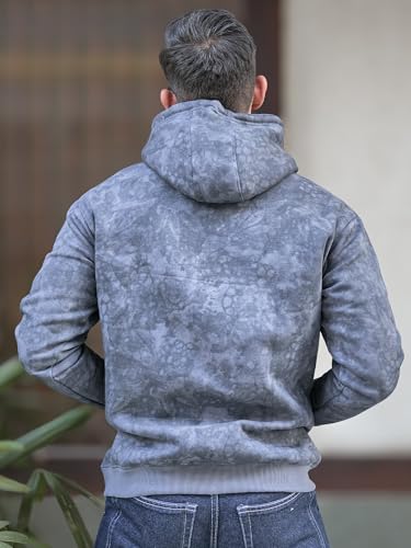 Image of Maniac Mens Spray Printed Hooded Neck Full Sleeve Loopnet Sweatshirt for Men