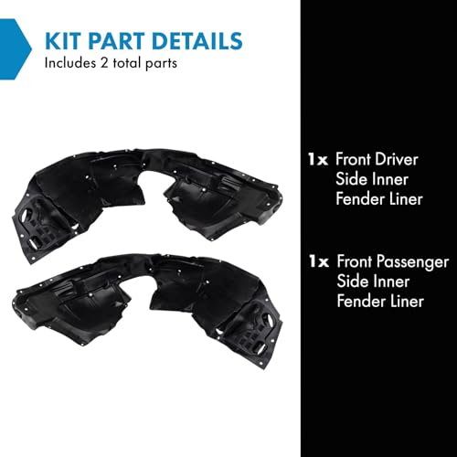Image of TRQ Front Inner Fender Liner Set Compatible with 2018-2020 Honda Civic HO1248185 HO1249185