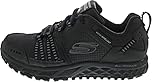 Skechers Men's Escape Plan Trainers, Black Black Leather Mesh Trim Bbk, 9 UK