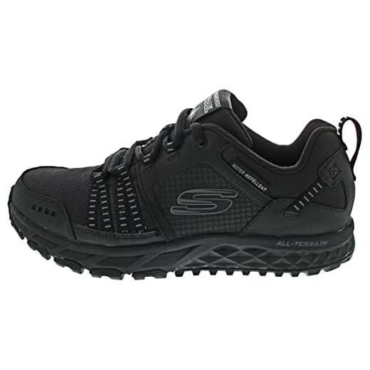 Skechers Herren Escape Plan 51591 Sneaker, Schwarz (Black Leather/Mesh/Trim Bbk), 39.5 EU