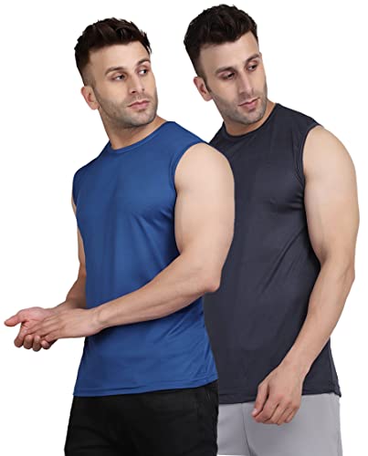 Image of Men's Regular Fit Sleeveless T-Shirt (Pack of 2)