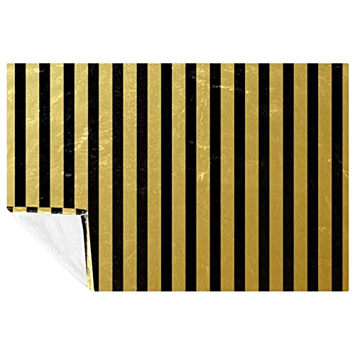 Couverture douce et chaude à rayures bicolores contrastées 150x100