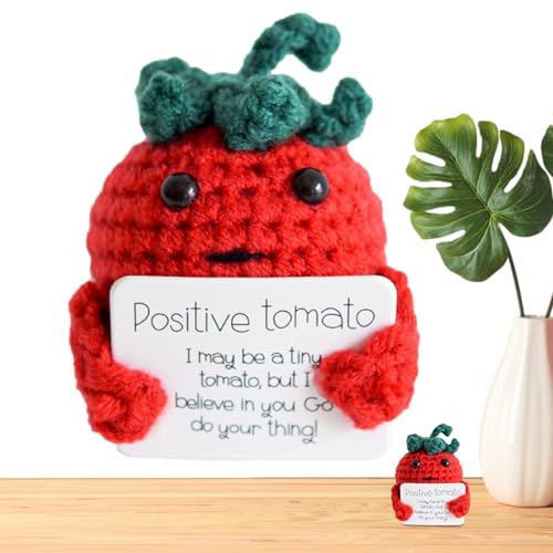 HUNYA Tomate Inspirador Tejido, Juguete de Tomate de Ganchillo con Tarjeta, Divertidos Peluches de Ganchillo, Lindos Animales de Peluche de Ganchillo para Amigos, ánimo, Fiesta HUNYA Tomate Inspirador Tejido, Juguete de Tomate de Ganchillo con Tarjeta, Divertidos Peluches de Ganchillo, Lindos Animales de Peluche de Ganchillo para Amigos, ánimo, Fiesta