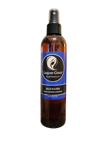 Liquid Gold Rice Water, Rosemary, Peppermint & MSM Hair Growth Cocktail With For Longer, Stronger, Healthier Hair. 8 ounces.