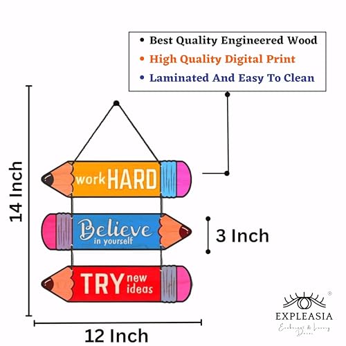 Image of Expleasia, Exuberant & Luxury Decor Decorative Wall Hanging Wooden Art Decoration Item for Home Office Living Room Bedroom Decoration Items Motivational quotes decor Gift