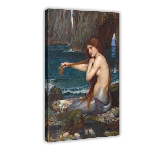Toile John William Waterhouse Sirène : la solution pour habiller un mur de bureau vide