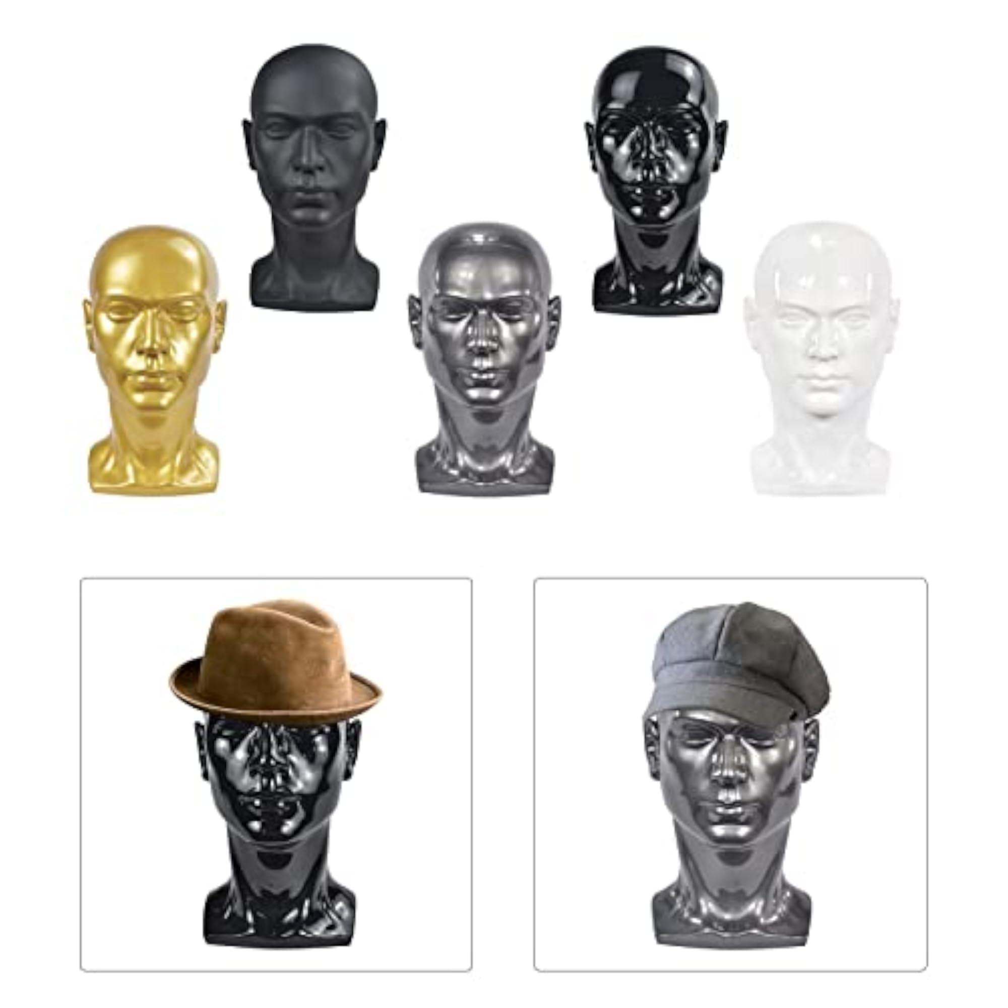 Male Training Mannequin Head for Cosmetology, Black