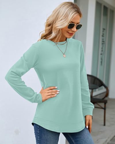 Image of MOLERANI Sweatshirts for Women Casual Long Sleeve Crewneck Shirt Tunic Tops | Pullovers, Soft Lightweight Warm Fabric, Loose Fit, Fall Winter Trendy Clothes, Daily Wear, Workout, Outdoor Outfits