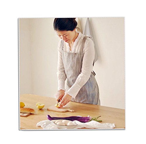 Bbybbs Linen Pinafore Apron Japan Style Mediumweight Japanese Apron Cross Apron No Tie Apron Double Front Large Size Pockets Halter Cross Bandage Aprons(Light Coffee) #TOP1