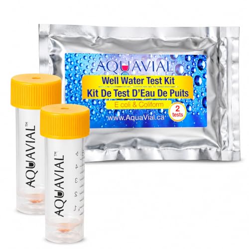 AquaVial Water Testing Kit 2 Pack - E Coli and Coliform Test for Drinking Pool Pond Lake Well Quality - Bacteria Tester