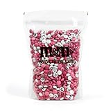 M&M'S au chocolat au lait pré-imprimés Naissance ou Baptême- Sachet vrac de 1,5kg de chocolats roses et blancs - Idée de cadeaux pour célébrer la naissance d'un bébé
